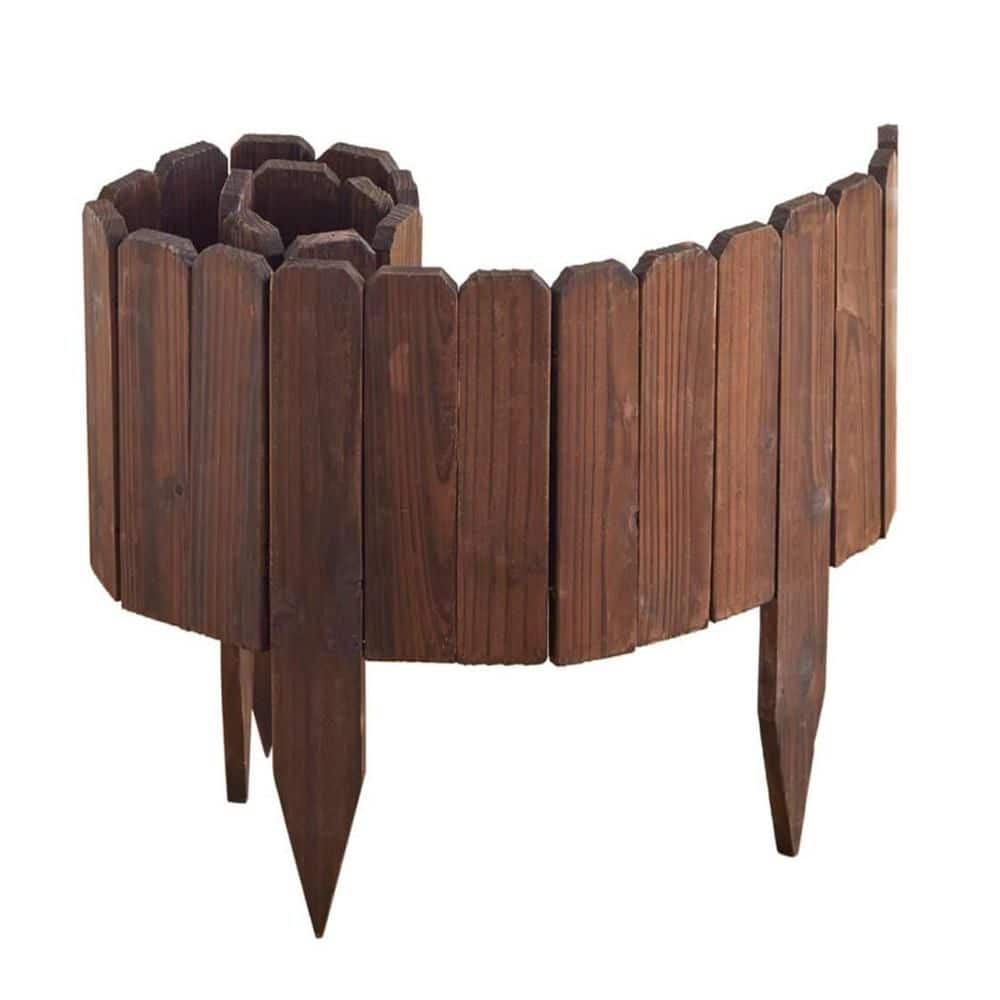 48 x 1.97 x 11.8 in. Carbonized Rustic Wood Garden Edging Landscape Border Fence for Lawns and Flower Beds (1-Pack) - Hercitys