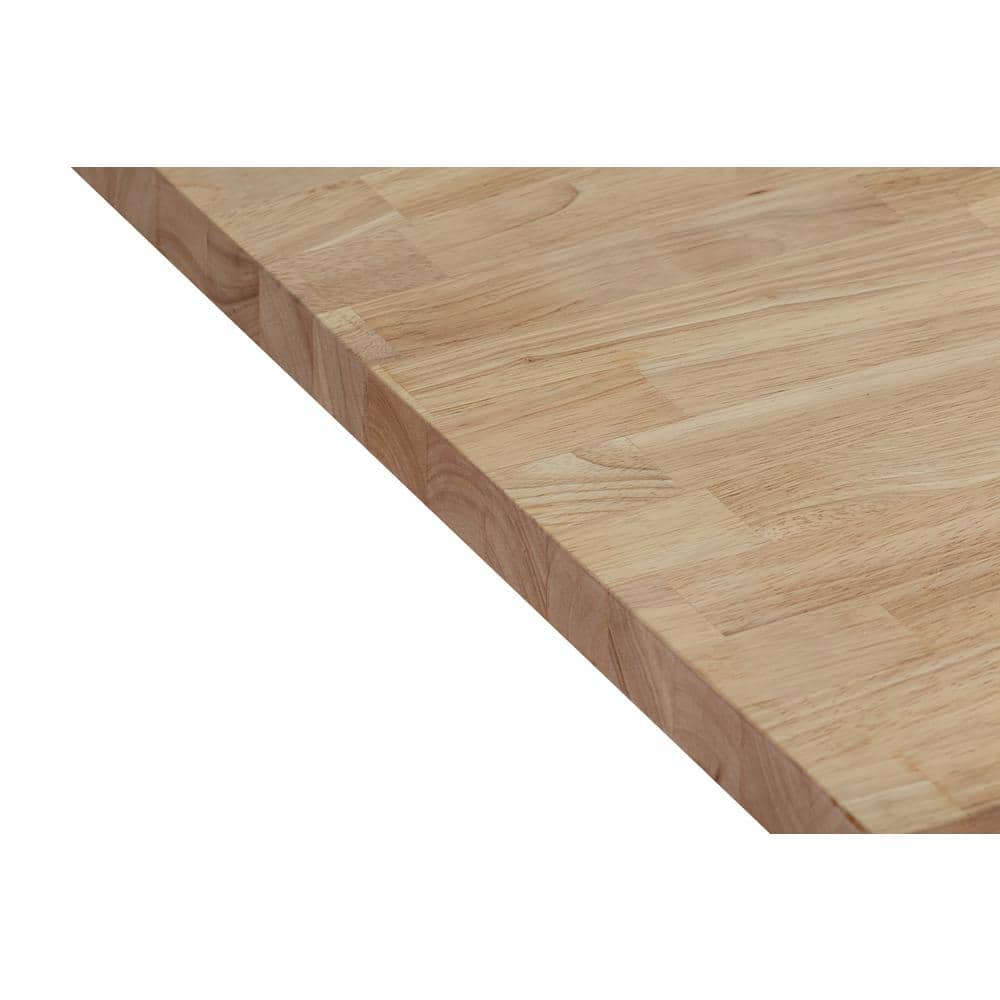 4 ft. L x 25 in. D Unfinished Hevea Solid Wood Butcher Block Countertop With Square Edge - Hercitys