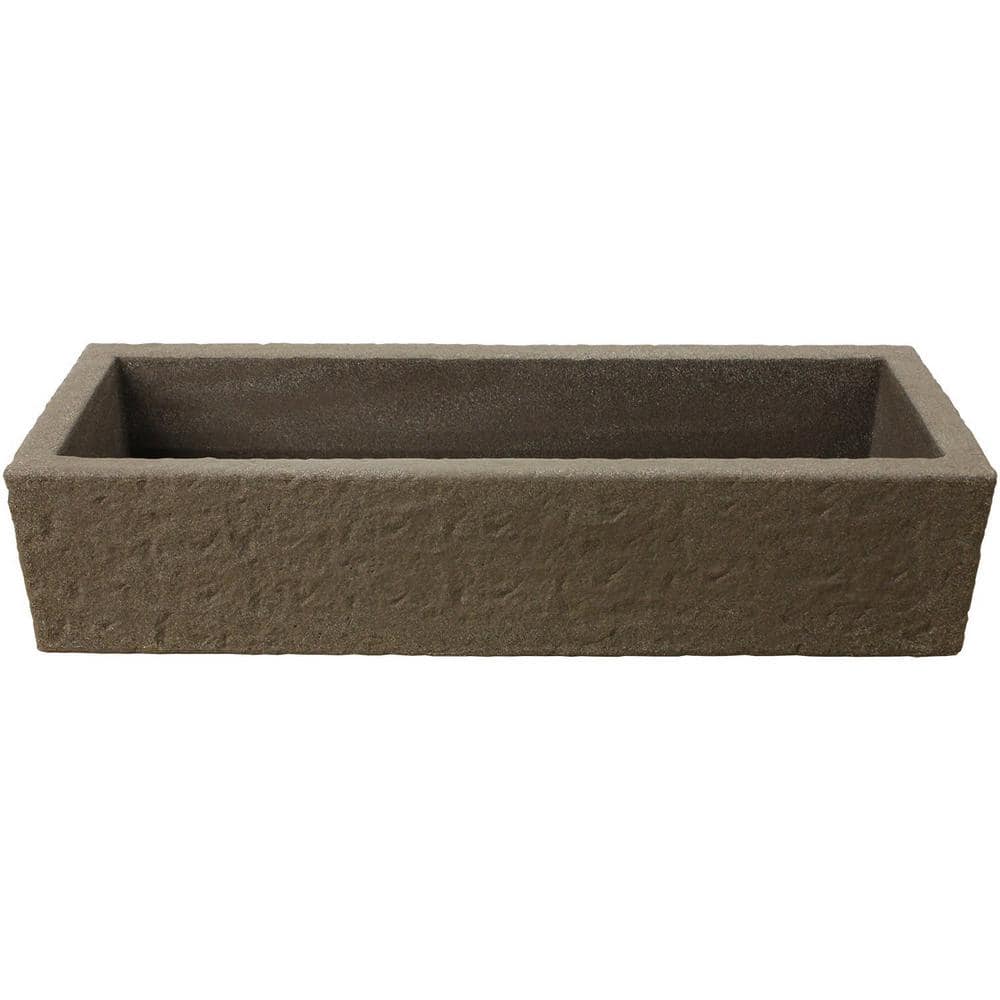 39 in. x 14.5 in. Monzonite Polyethylene Trough Planter - Hercitys