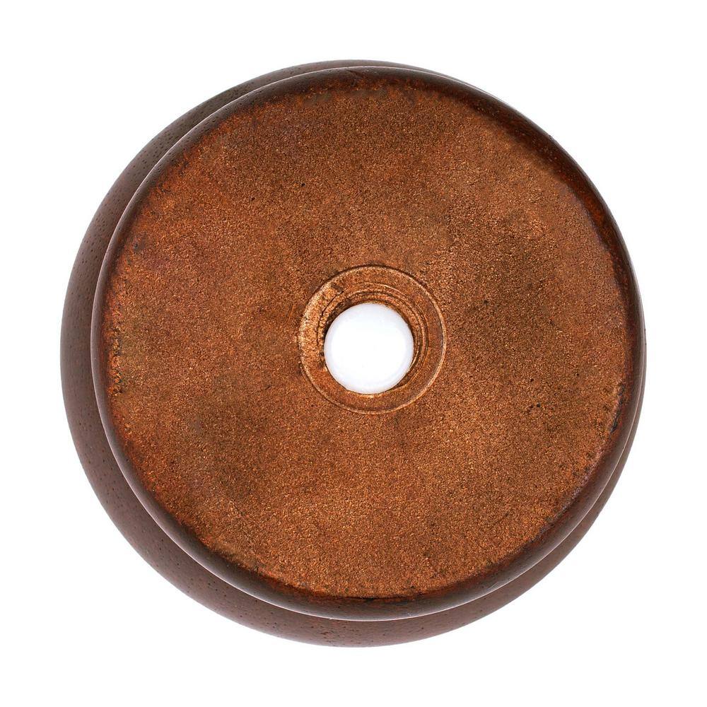 4 in. x 4-3/4 in. Stained Cherry Solid Hardwood Round Bun Foot - Hercitys