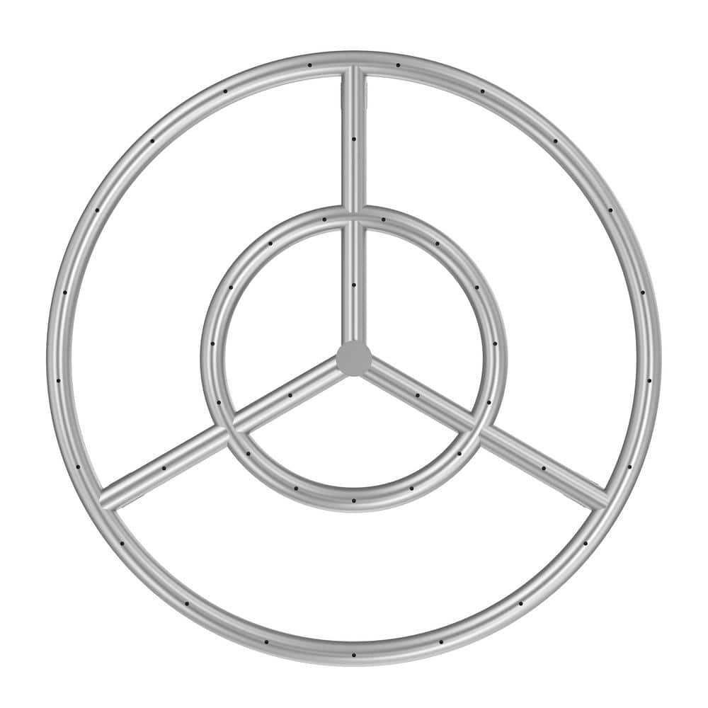 18 in. Round Drop-in Fire Pit Pan, Stainless Steel Fire Pit Burner Kit, Natural and Propane Gas Fire Pan with 150000 BTU - Hercitys