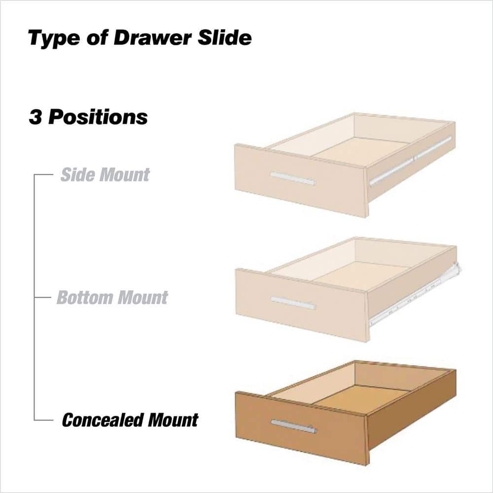 (Pair) 19-11/16 in. (500 mm) Full Extension Concealed Undermount Soft-Close Drawer Slide - Hercitys