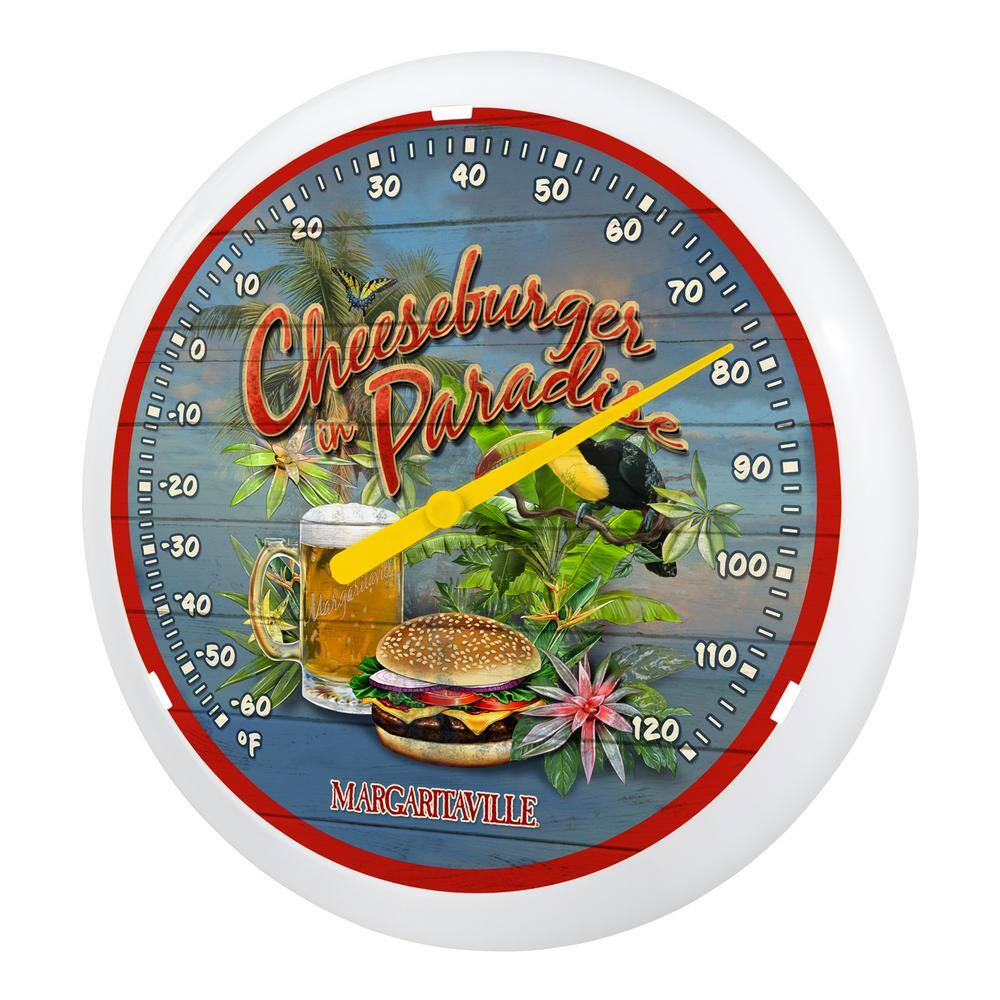 13.25-inch “Cheeseburger in Paradise” Margaritaville Analog Dial Thermometer - Hercitys