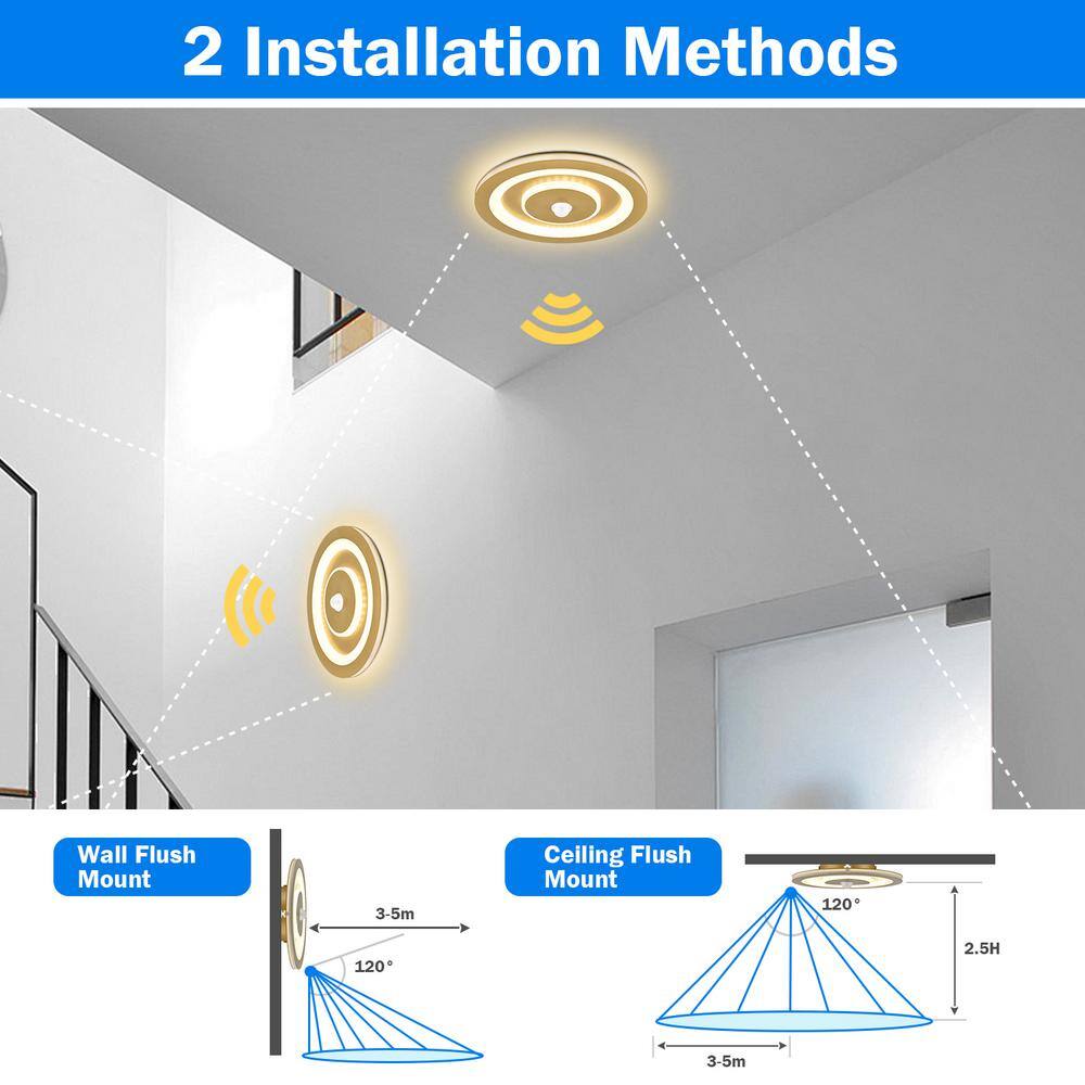 25 in. 1-Light Gold Flush Mount with No Glass Shade and No Bulbs Included 1-Pack - Hercitys