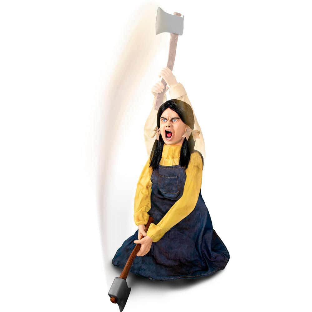 4 ft. Axe Me Something by Tekky, Premium Halloween Animatronic - Hercitys