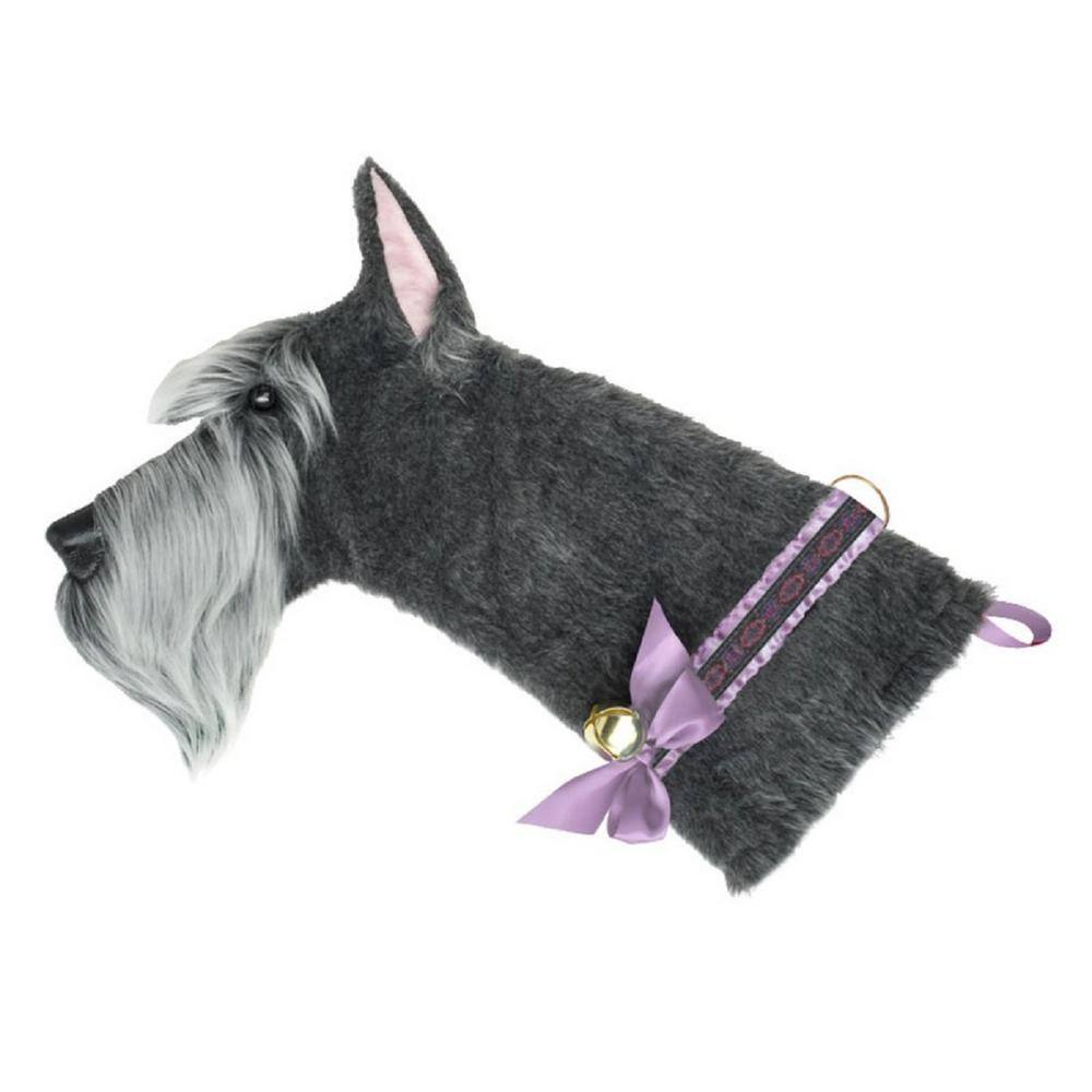 22 in. Grey Schnauzer Dog Faux Fur Christmas Stocking - Hercitys