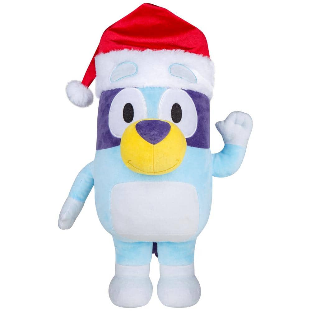 18.5 in. Tall Holiday Greeter-Bluey in Santa Hat - Hercitys