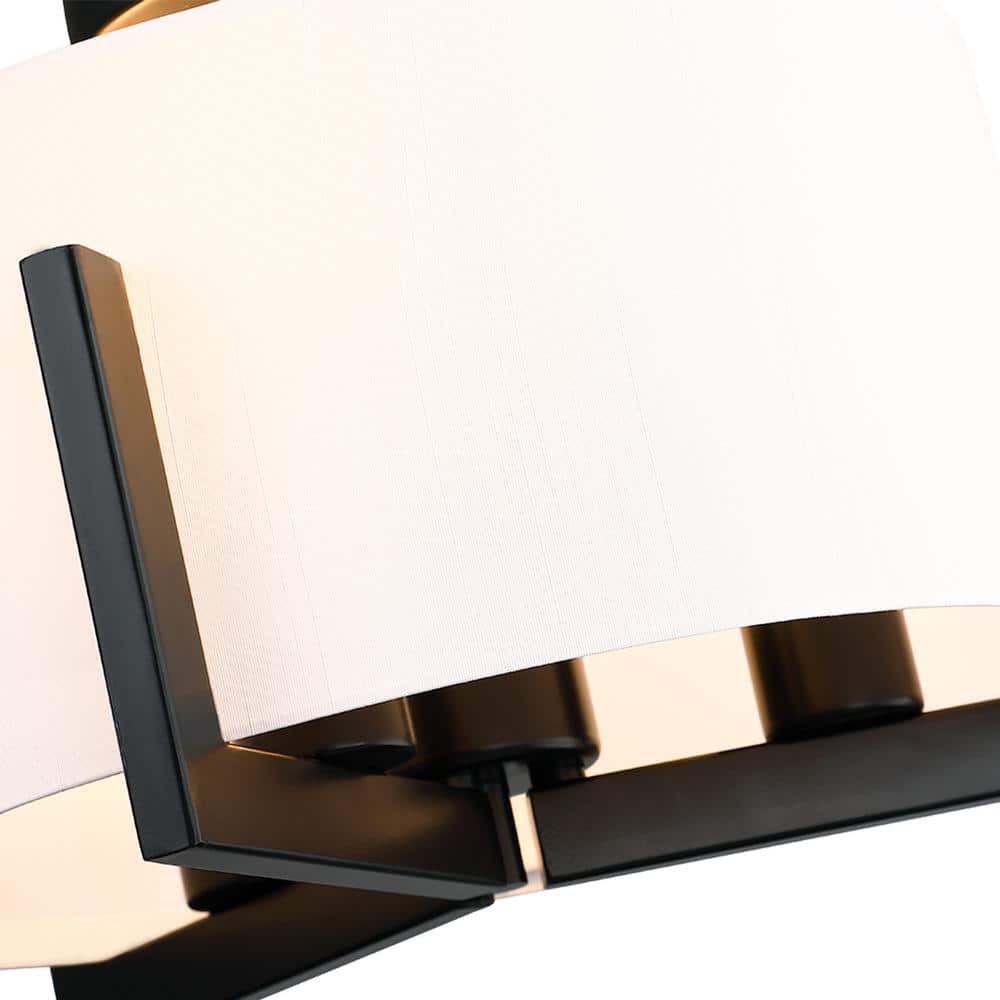 14 in. 3-Light Matte Black Semi-Flush Mount Ceiling Light with Drum Shade - Hercitys