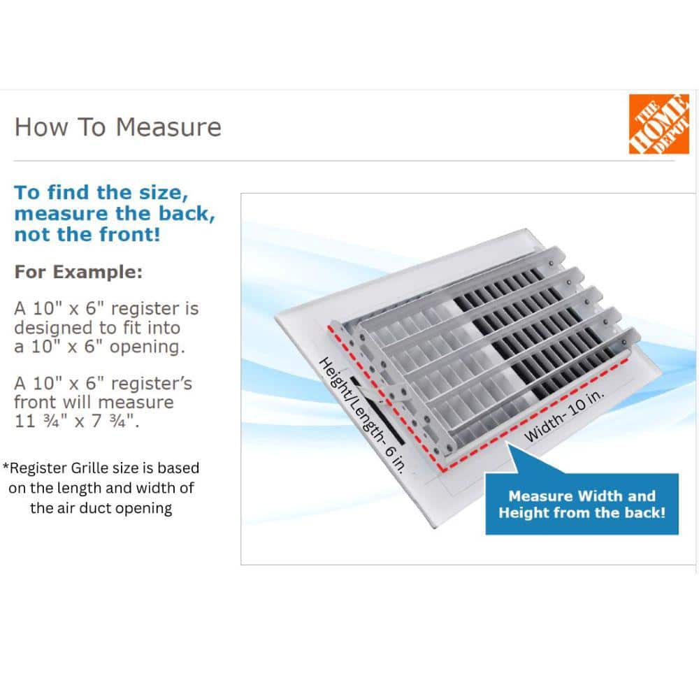 14 in. x 6 in. Adjustable 1-Way Wall/Ceiling Register - Hercitys