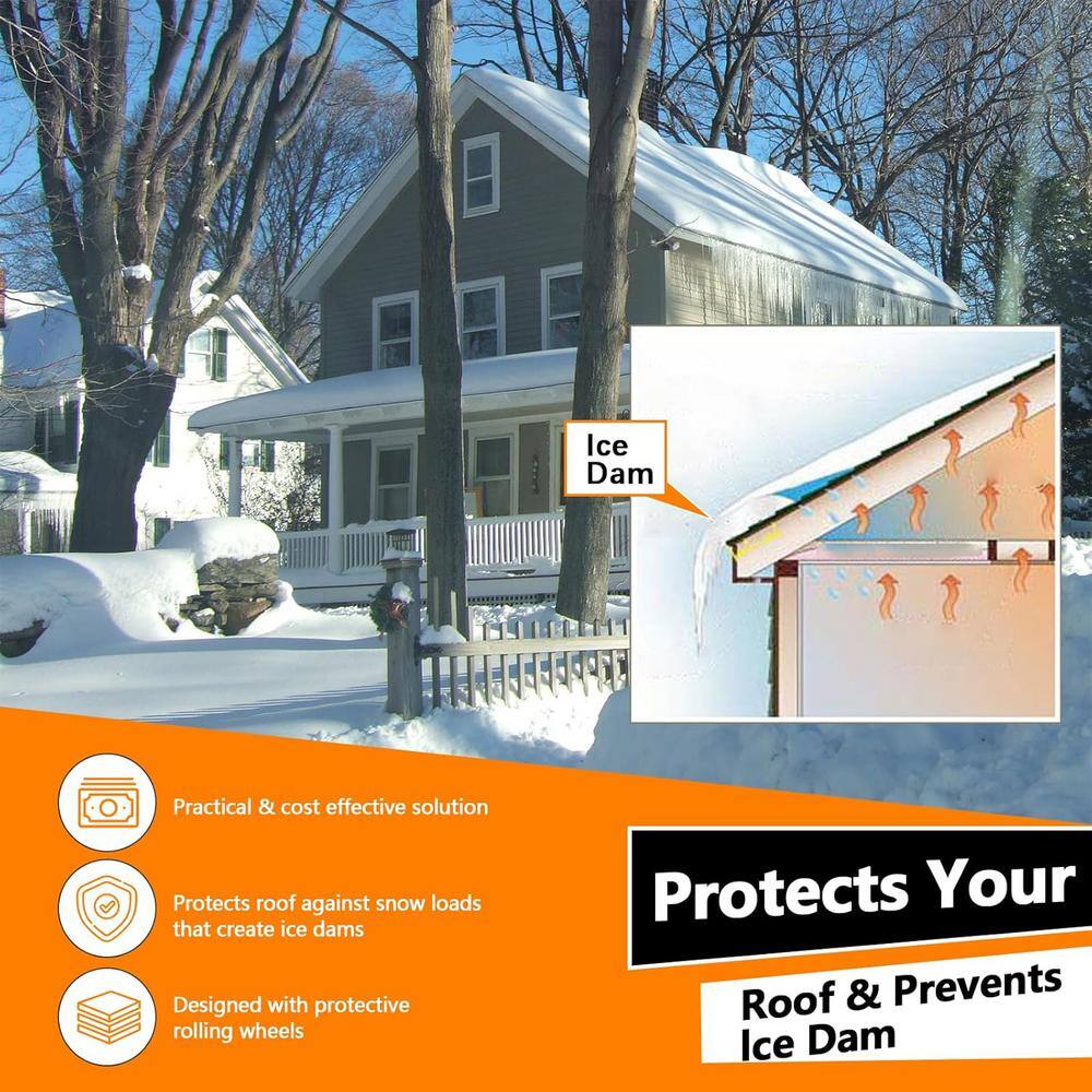 2 in 1-Combo Pack 252 in. Aluminum Telescoping Handle Roof Rake Snow Removal System - Hercitys