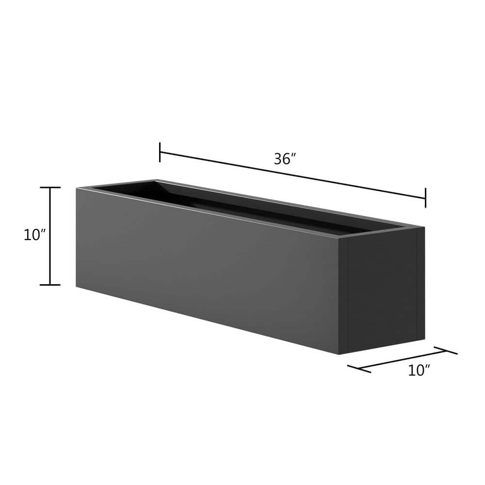3 x 0.83 x 0.83 ft. Black Rectangular Metal Raised Garden Bed - Hercitys