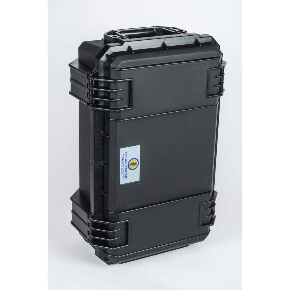 14.24 in. Large Rolling Watertight Tool Case with Foam in Black - Hercitys