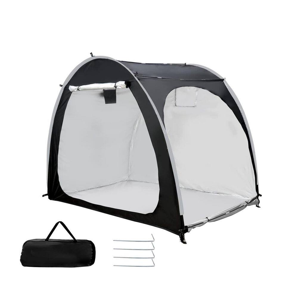 5 ft. x 7 ft. x 5.4 ft. Portable Oxford Foldable Tent Bicycle Garage with Capacity of 4 Bikes for Camping, Garden - Hercitys
