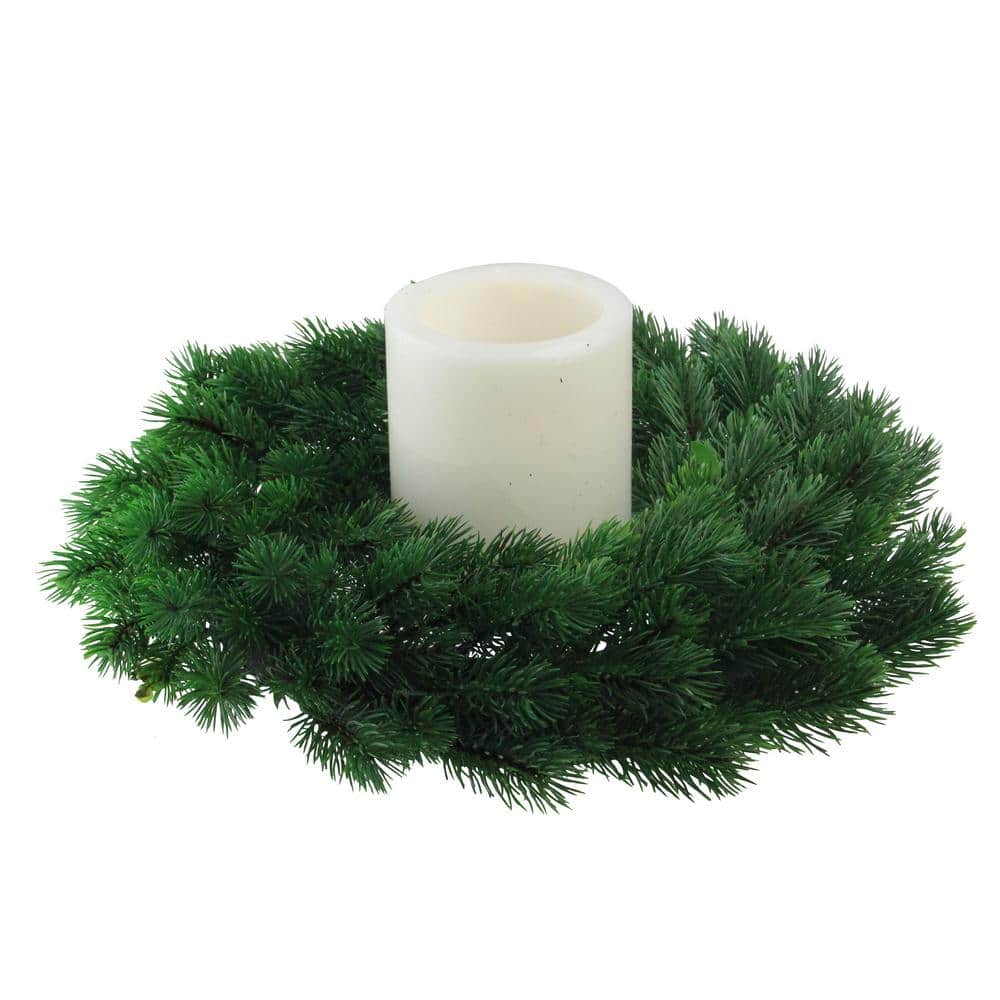 16 in. Unlit Decorative Green Pine Artificial Christmas Wreath - Hercitys