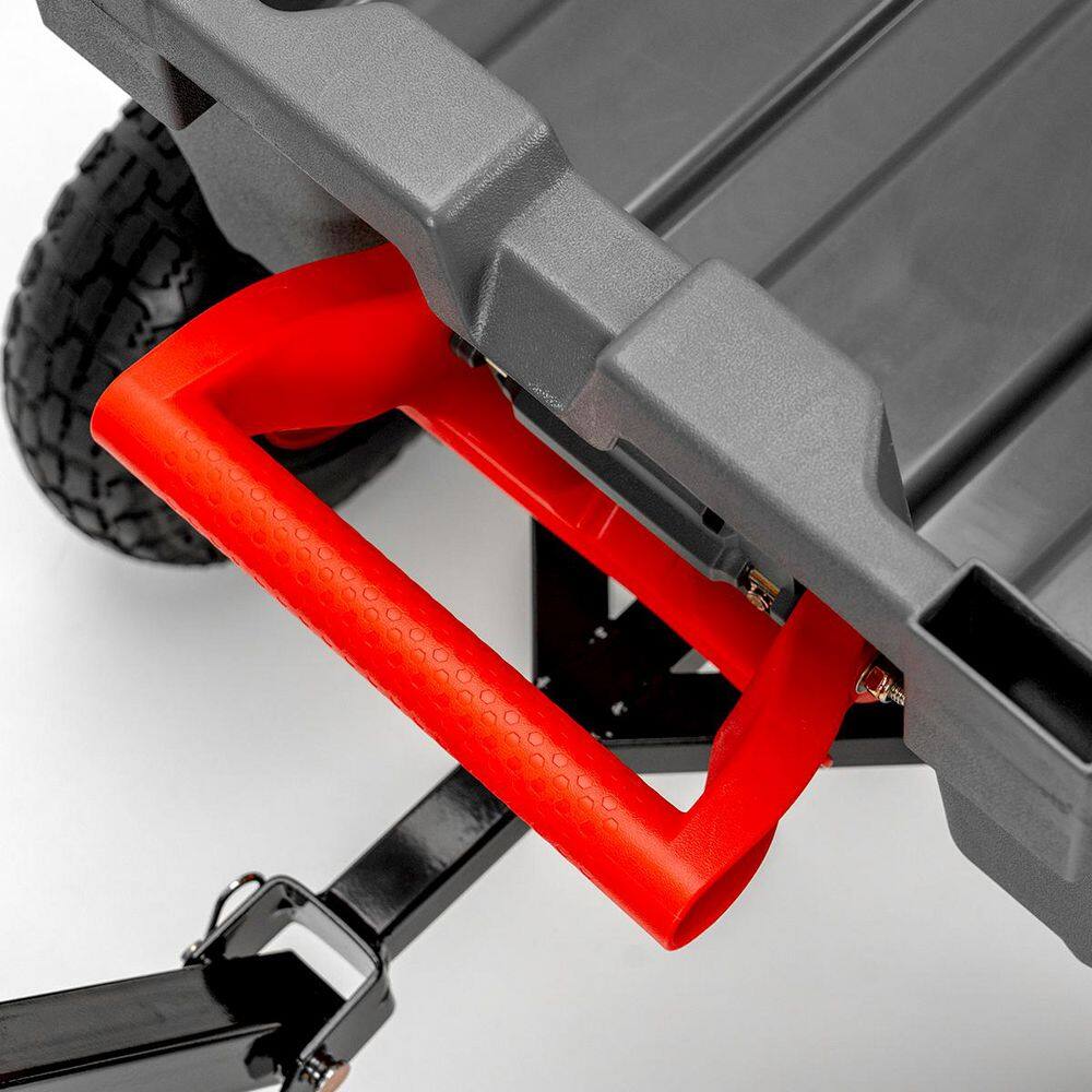 3.2 cu. ft. 800 lbs. Capacity Polyethylene Plastic Dumping Garden Cart with 2-in-1 Handle Convertible to Trailer Hitch - Hercitys