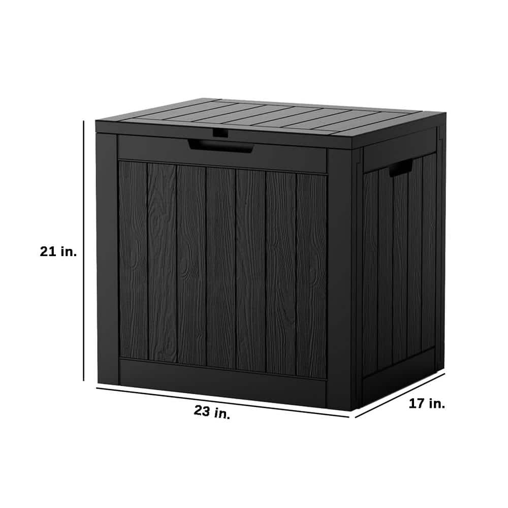 31 Gal. Black Resin Deck Box Weatherproof and UV Resistant - Hercitys