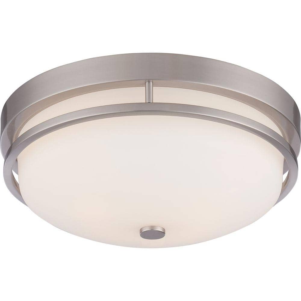 2-Light Brushed Nickel Flush Mount - Hercitys