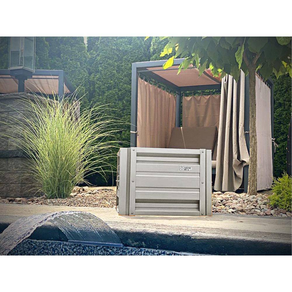 24 inch by 24 inch Square Ash Grey Metal Planter Box - Hercitys