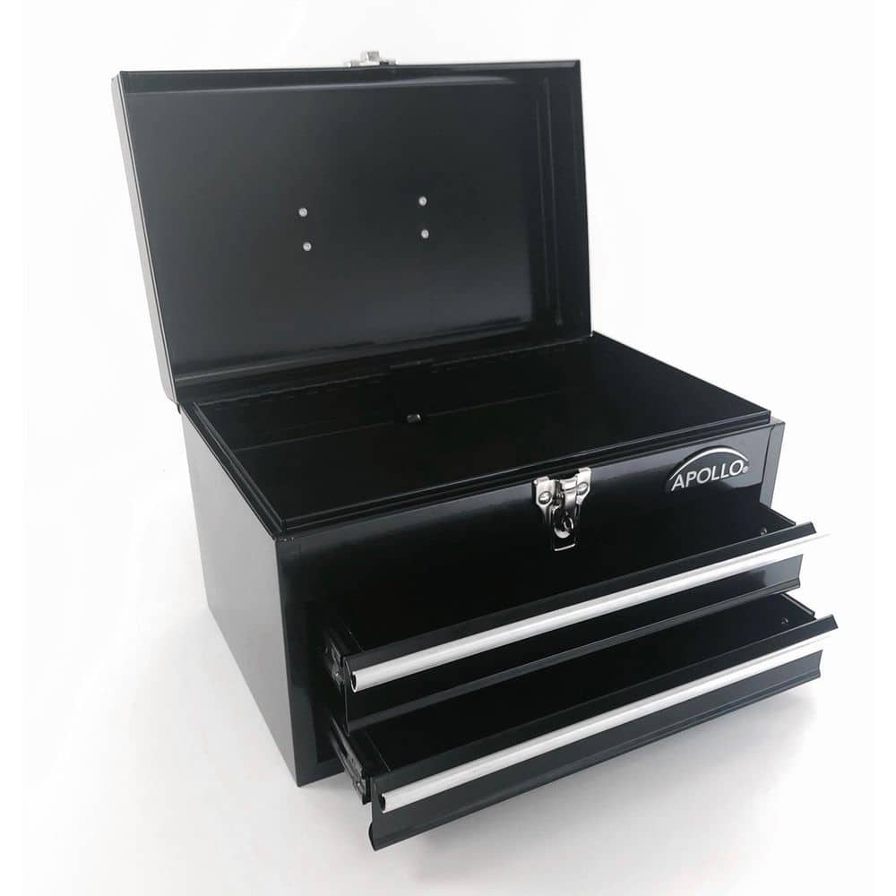 14 in. Black 2-Drawer Portable Tool Box - Hercitys