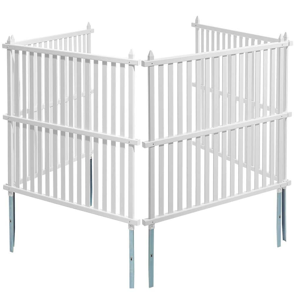 48 in. Outdoor Vinyl Privacy Screen Fence Panels, Air Conditioner Fence Kit Strip Panels (2 Panels) - Hercitys