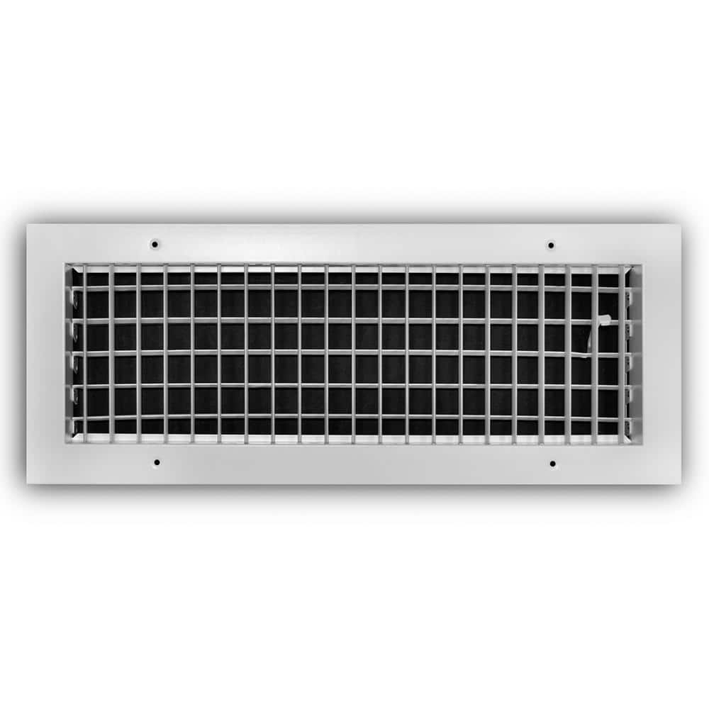 12 in. x 6 in. 1-Way Aluminum Adjustable Wall/Ceiling Register in White - Hercitys