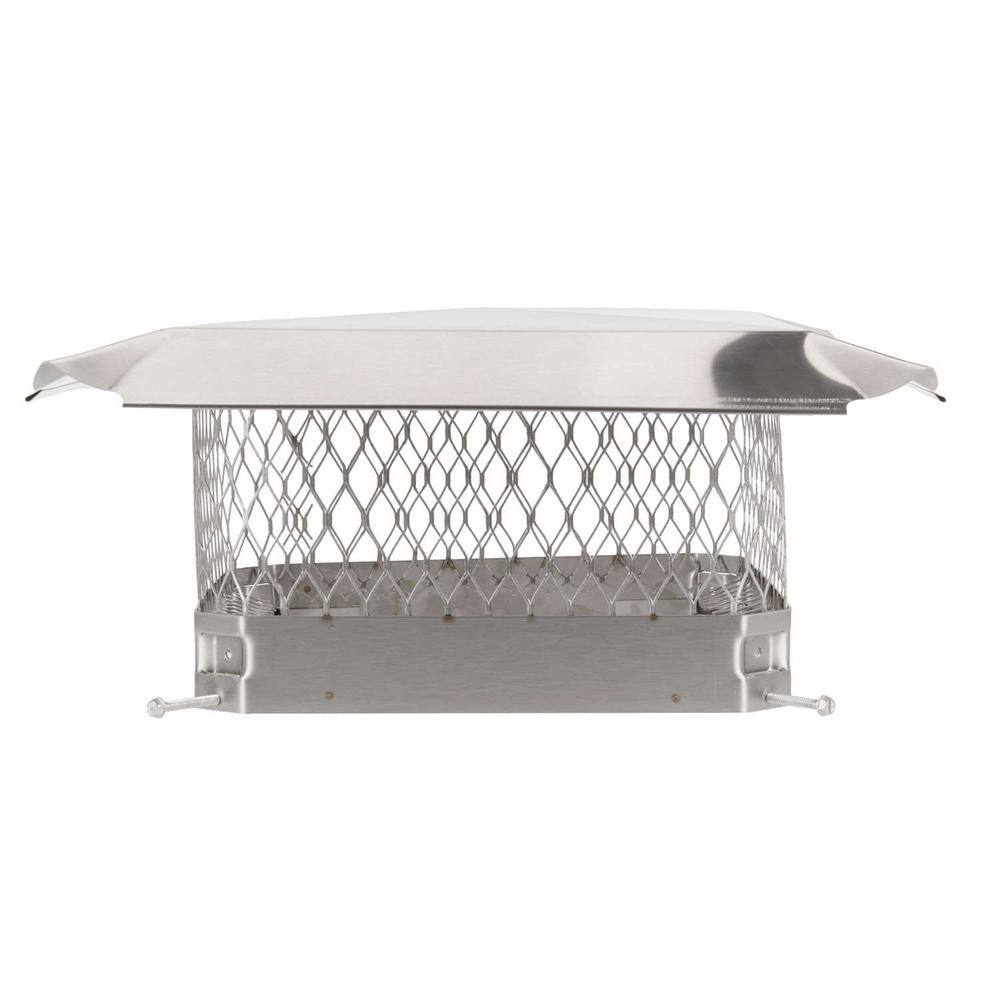13 in. x 13 in. Bolt-On Single Flue Chimney Cap in Stainless Steel - Hercitys