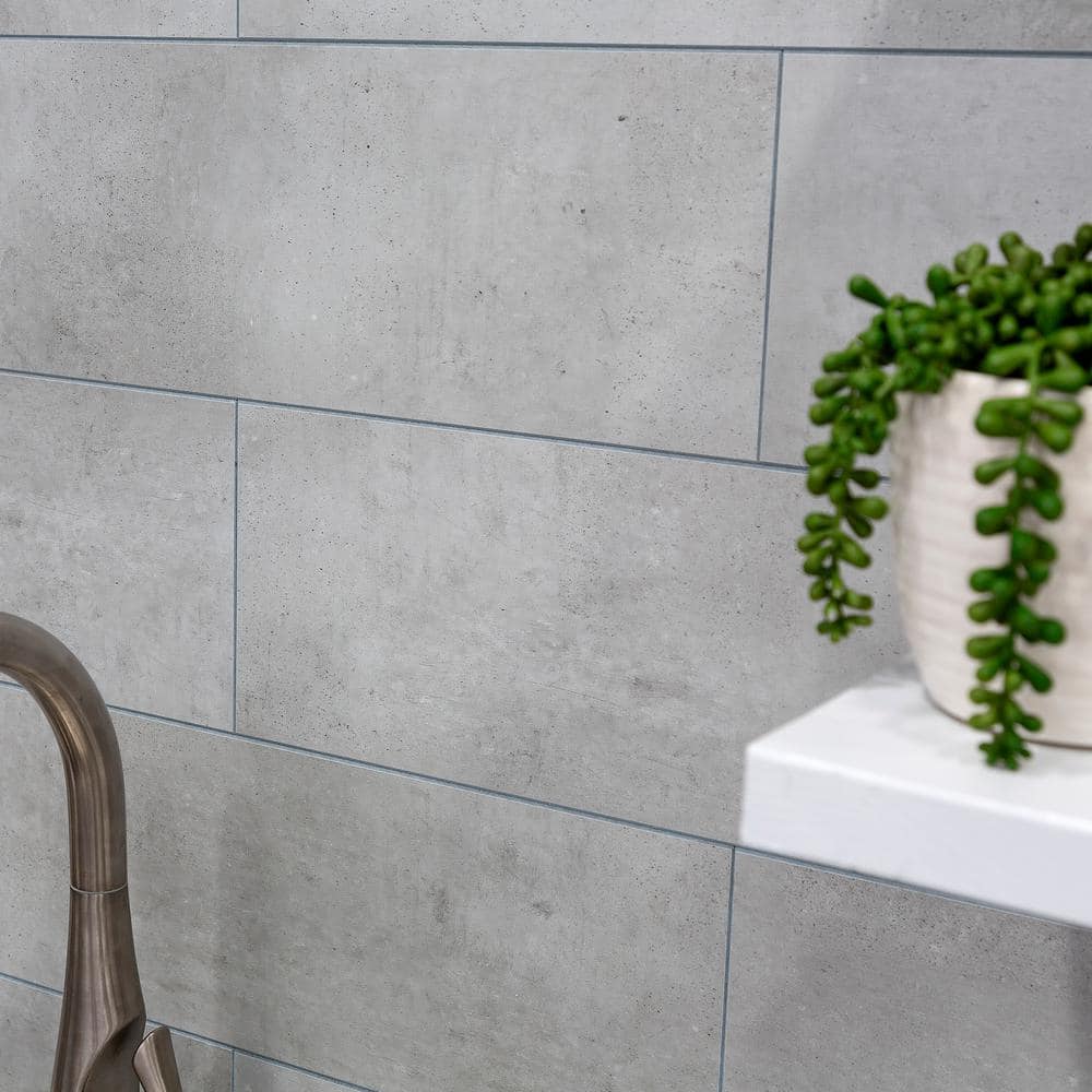 22.8 in. L x 7.31 in. W Frost Nickel Waterproof Adhesive No Grout Vinyl Wall Tile (11 sq. ft./Case) - Hercitys