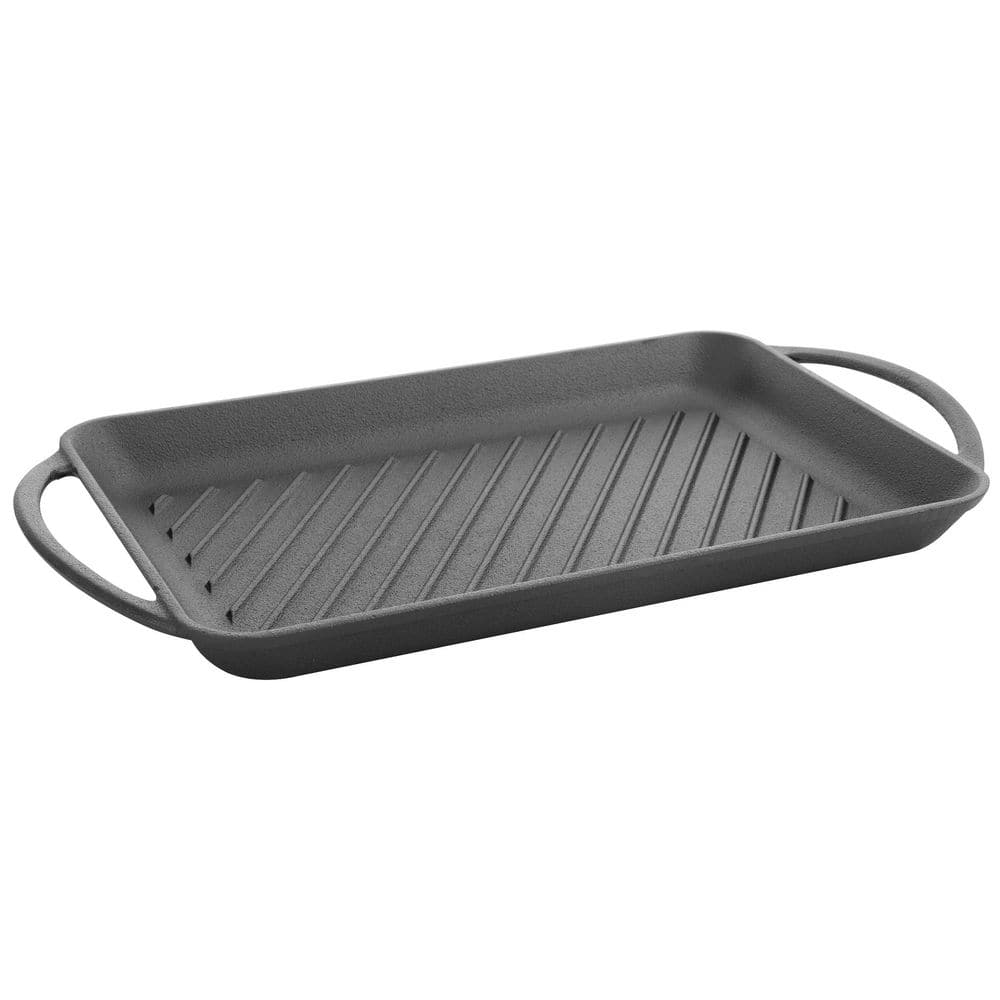 12.5 in. x 8.3 in. Black Pre-Seasoned Cast Iron Griddle - Hercitys