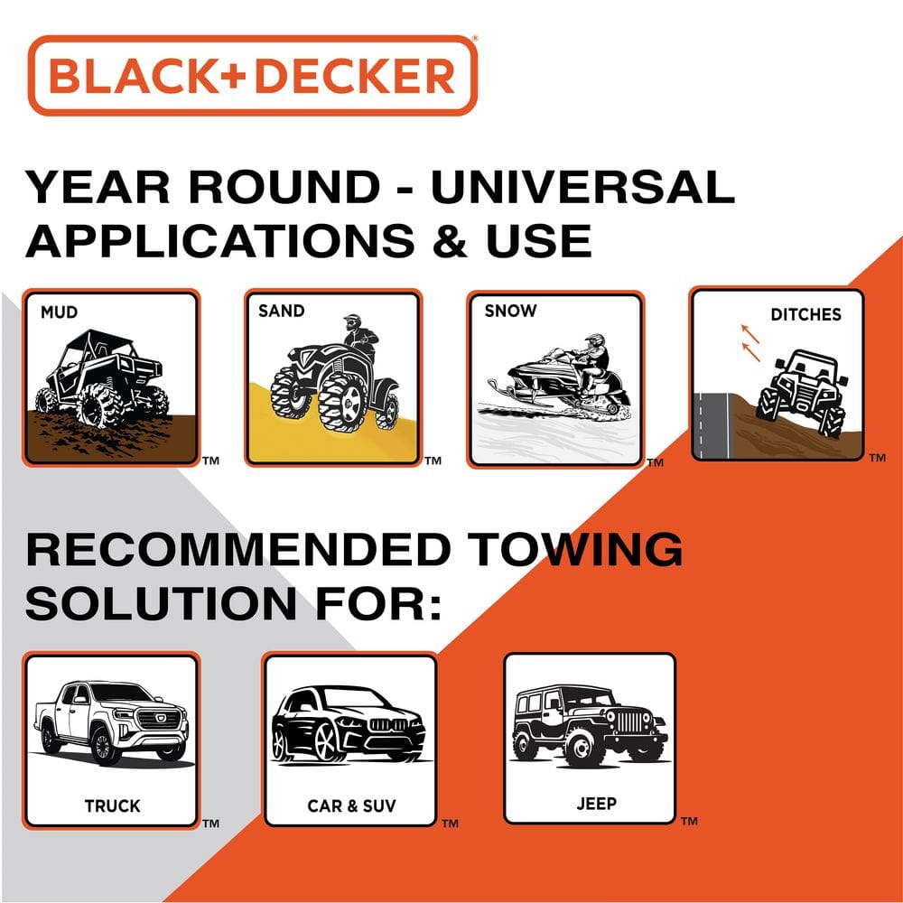 4 in. x 30 ft. Heavy-Duty Recovery Strap Rope, 20,000 lbs. Break Strength - Hercitys