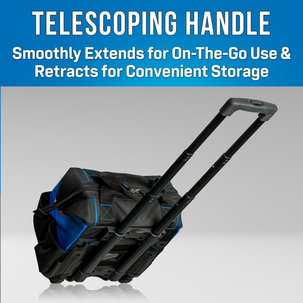 16 in. 18-Pockets Professional Rolling Tool Bag - Hercitys