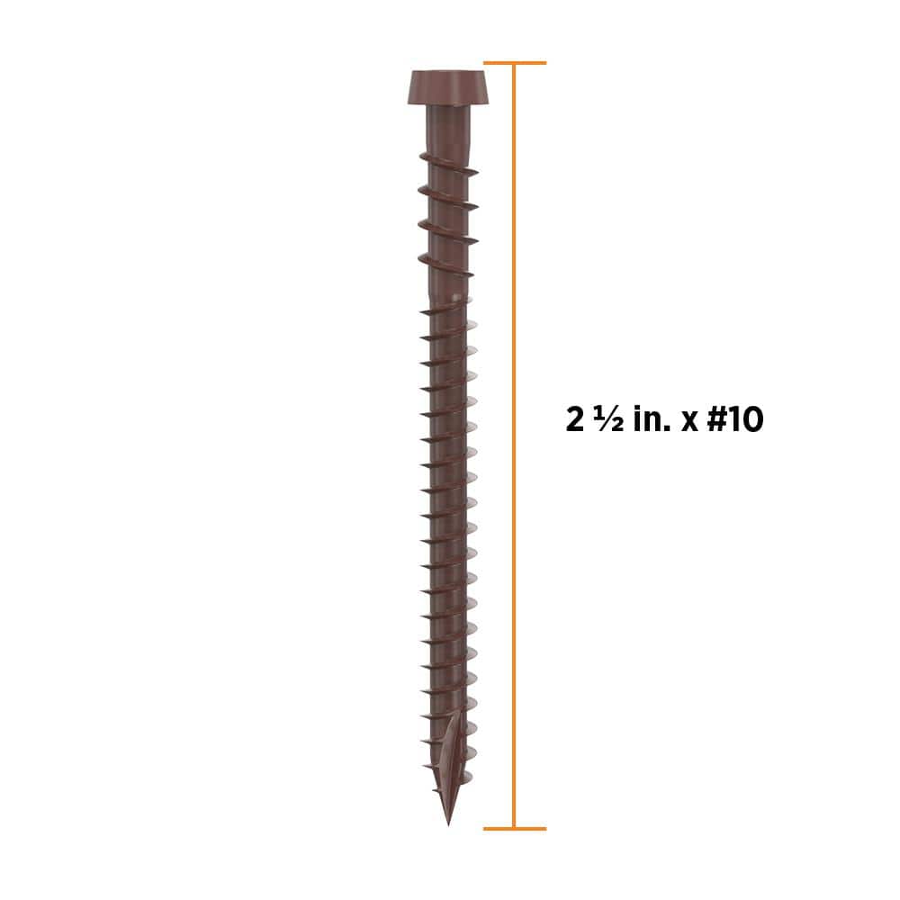 #10 2-1/2 in. Brown Star Drive Trim-Head Composite Deck Screw (350-Count) - Hercitys