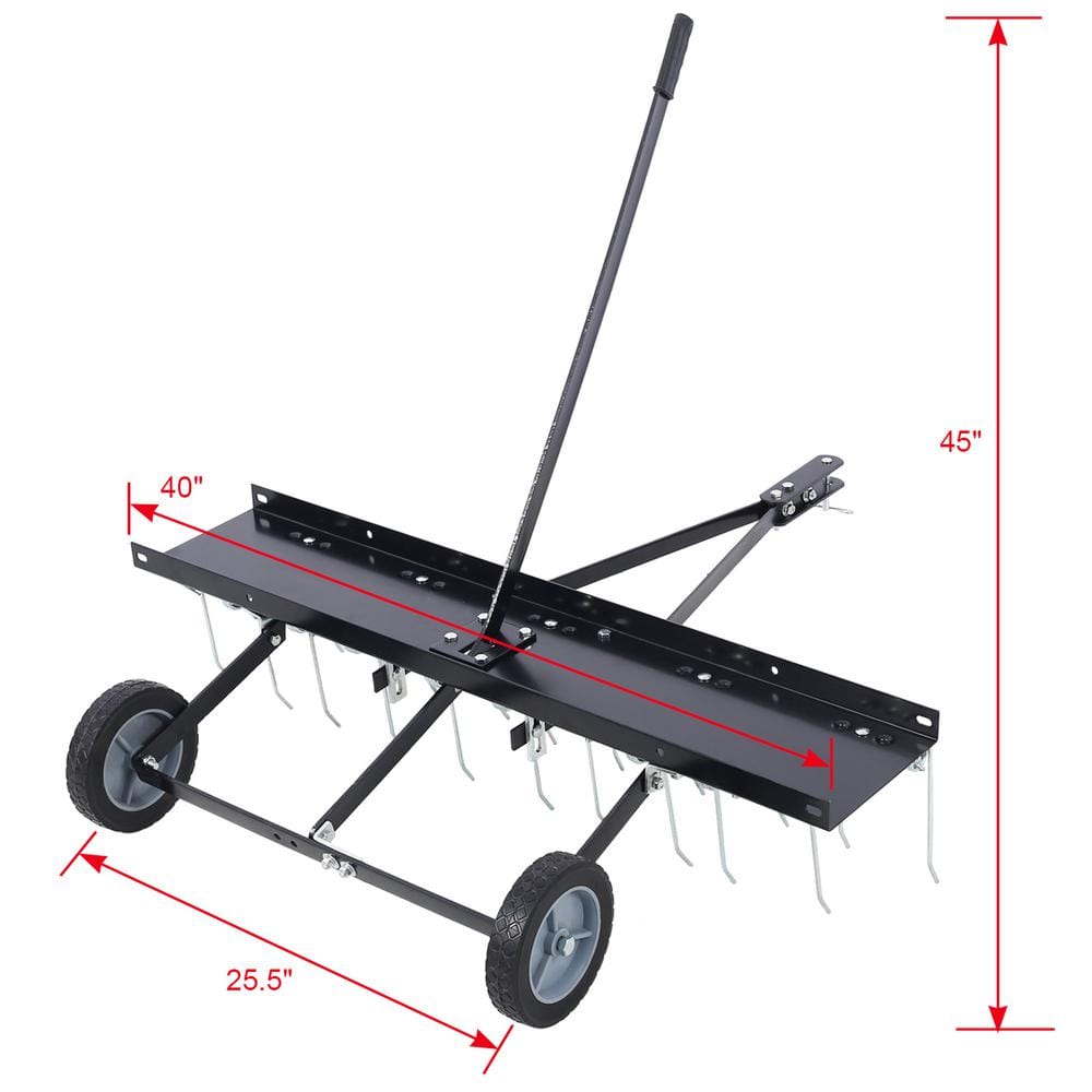 40 in. 20 cu. ft. Tow Behind Lawn Sweeper Riding Lawn Mower Attachments for Outdoor Yard Tools Lawn Care - Hercitys
