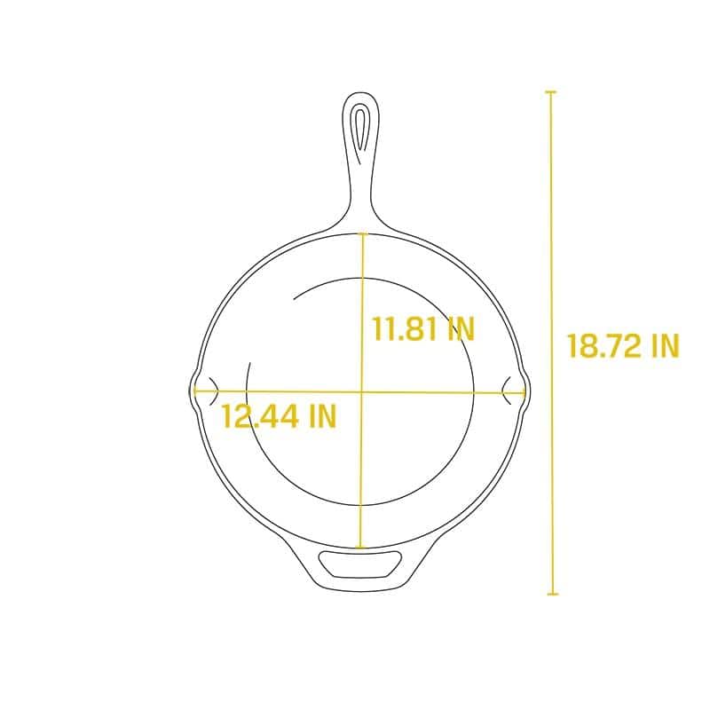 12 in. Cast Iron Chef Style Skillet - Hercitys