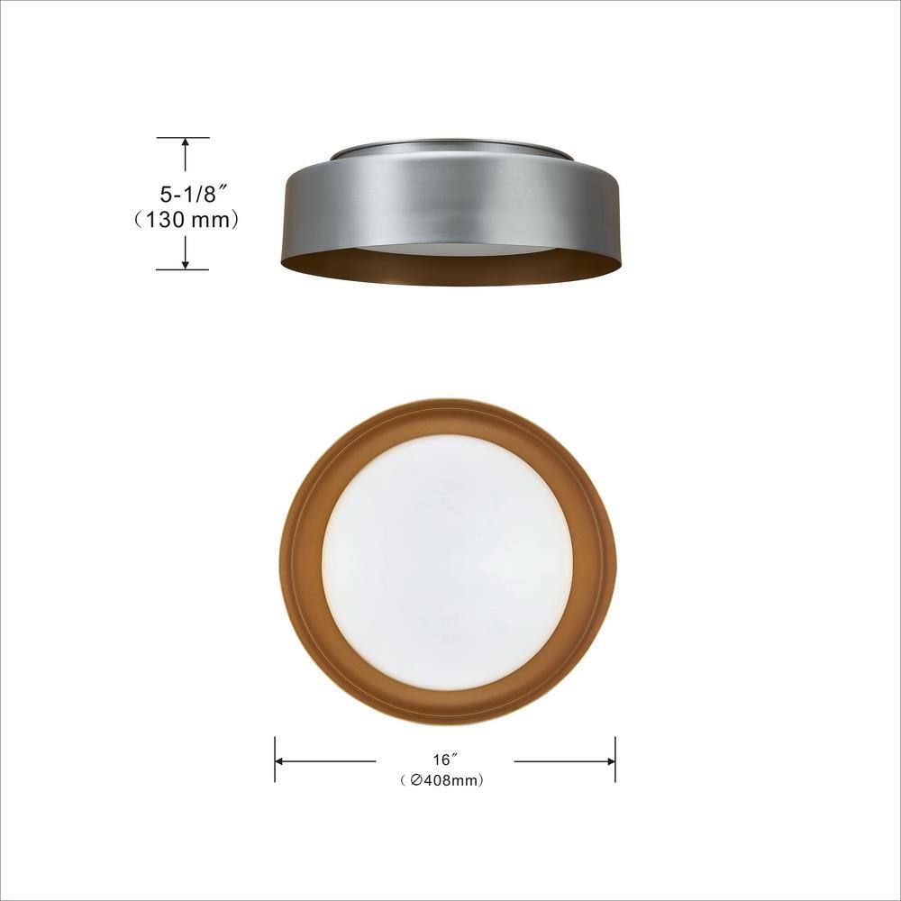 16 in. 3-Light Satin Nickel Flush Mount - Hercitys