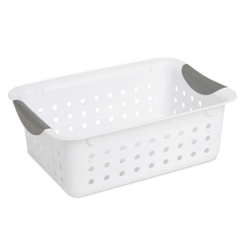 16228012 Small Ultra Plastic Storage Organizer Basket, White (36-Pack) - Hercitys