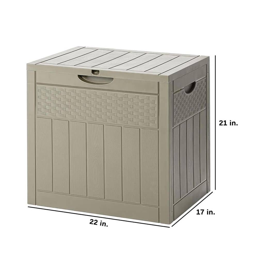 33 Gal. Khaki Resin Deck Box with Lockable Lid - Hercitys