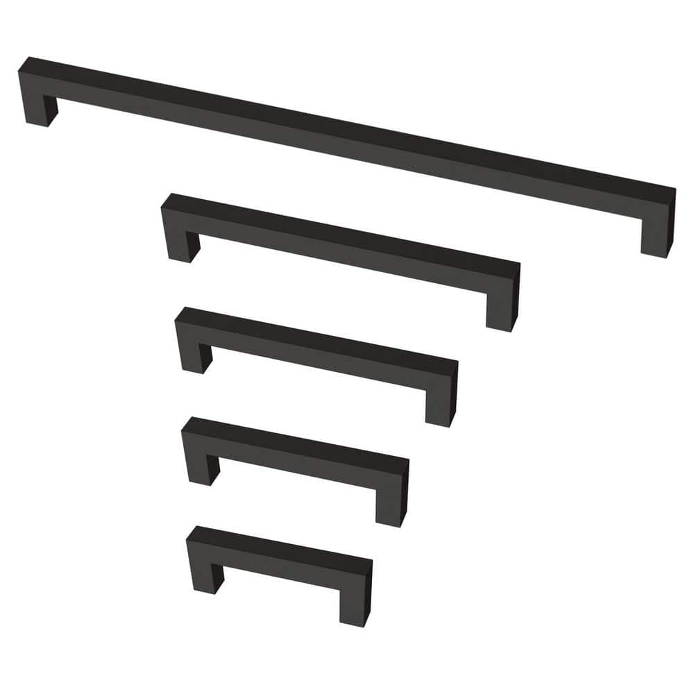 30-Pack Simple Modern Square 6-5/16 in. (160 mm) Modern Matte Black Cabinet Drawer Pulls - Hercitys