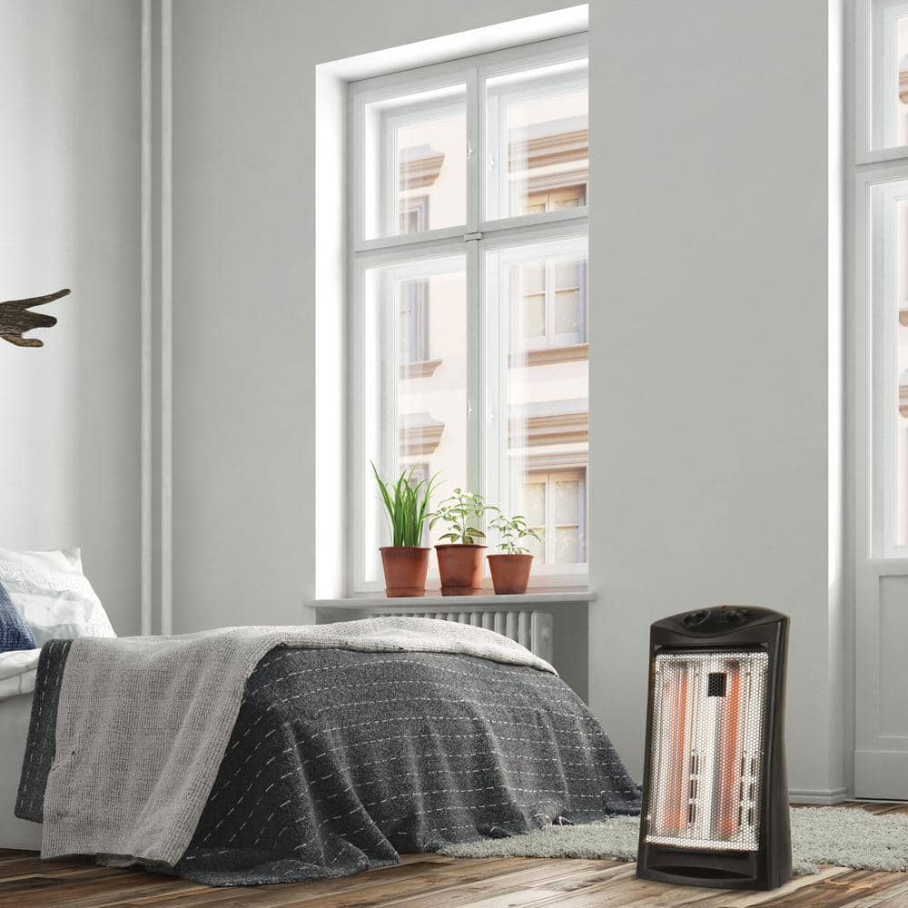 1500-Watt, 5100 BTU, Electric Infrared Quartz Electric Space Heater - Hercitys