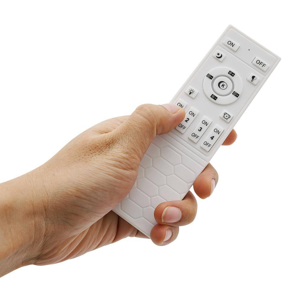 27.5 in. 1-Light Black and White Modern Selectable LED Flower-Shaped 8 Head Semi-Flush Mount Ceiling Light with Remote - Hercitys