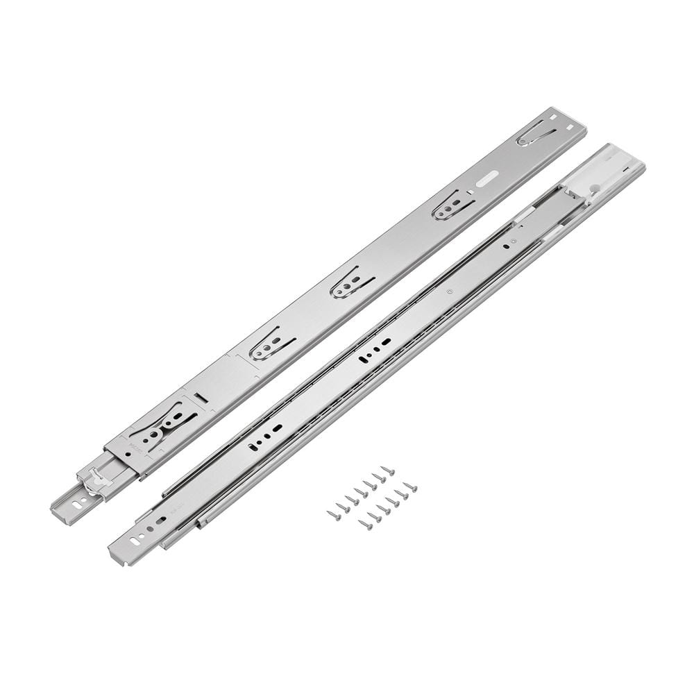 (Pair) 22 in. (550 mm) Stainless Steel Full Extension Side Mount Soft-Close Ball Bearing Drawer Slides - Hercitys