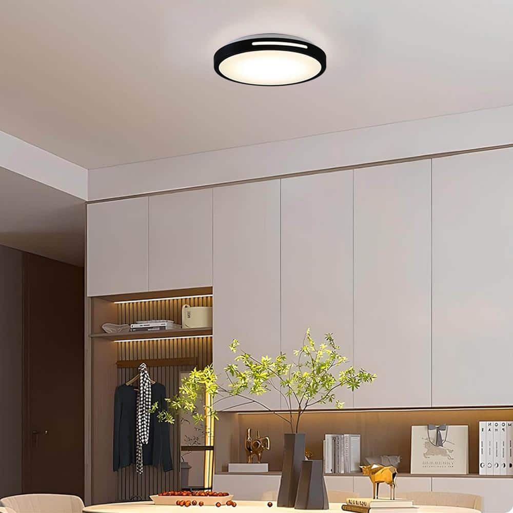 13 in. Adjustable CCT Black Integrated LED Flush Mount – 1500 Lumens Ceiling Light Fixture (2-Pack) - Hercitys