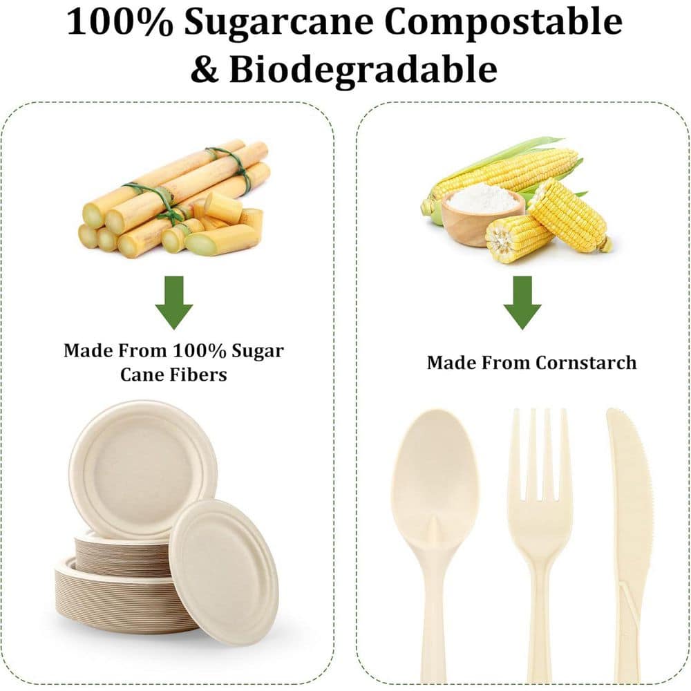 50 Pack 14 in. Biodegradable Crawfish Trays, Heavy Duty Compostable Serving Platters - Hercitys