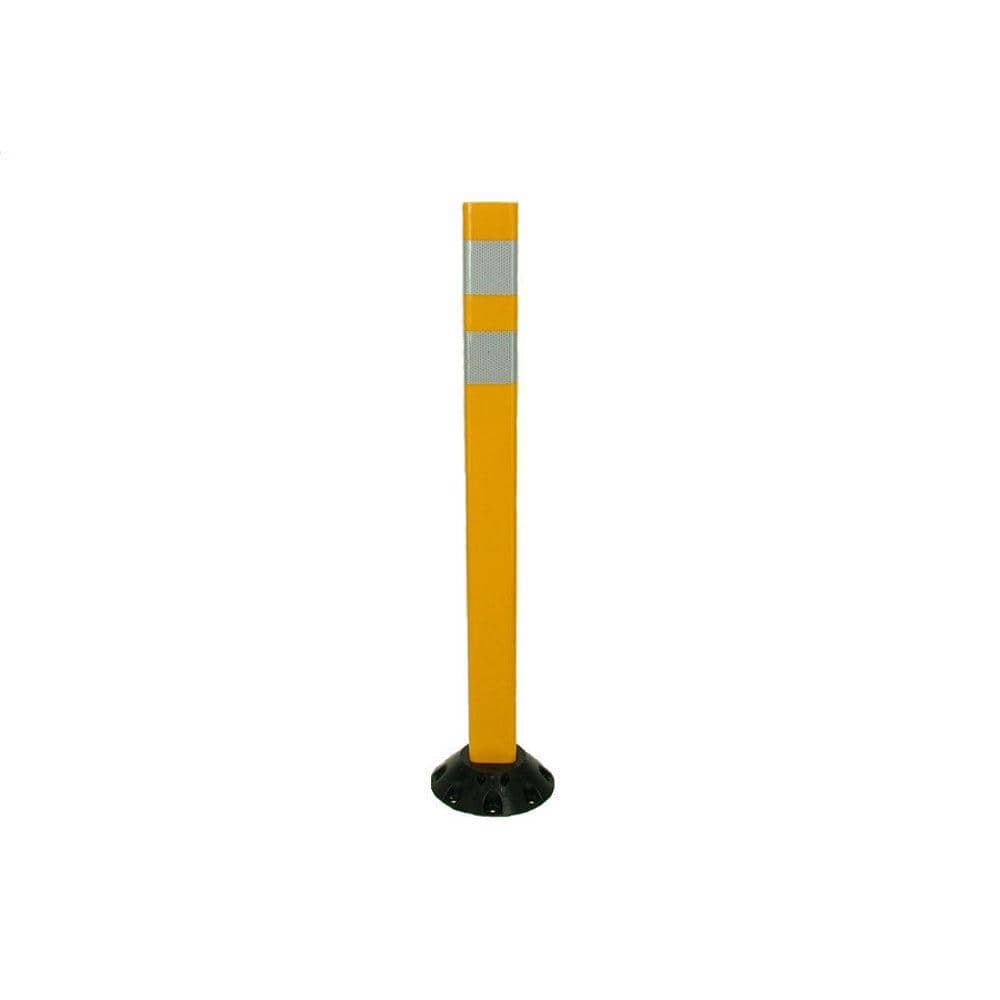 36 in. Yellow Delineator Post and Base with High-Intensity White Band - Hercitys