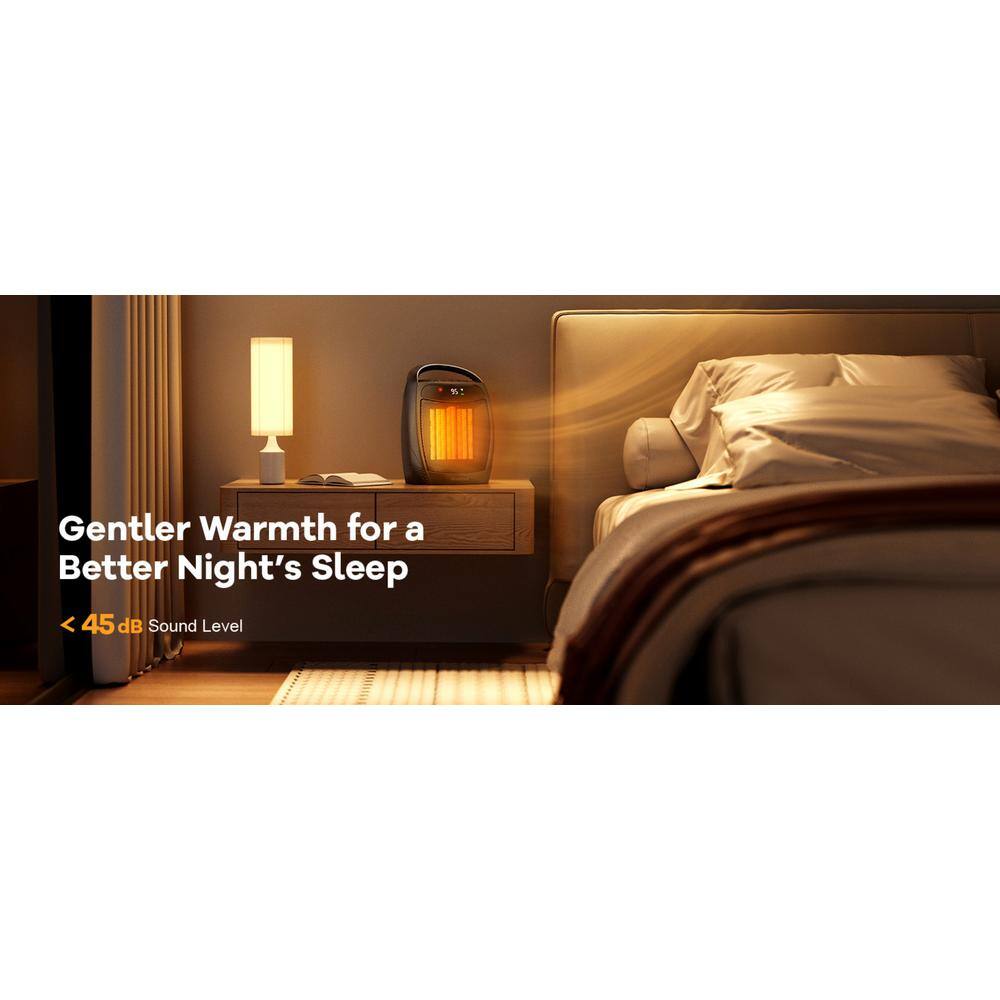 1500 W 6.57 in. Portable Electric Tower Ceramic Forced Air Space Heater with Remote, ECO Mode, 12H Timer, Quiet and Safe - Hercitys