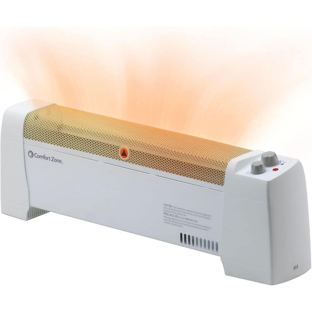 29 in. 1,500-Watt White Convection Baseboard Heater with Silent Operation - Hercitys