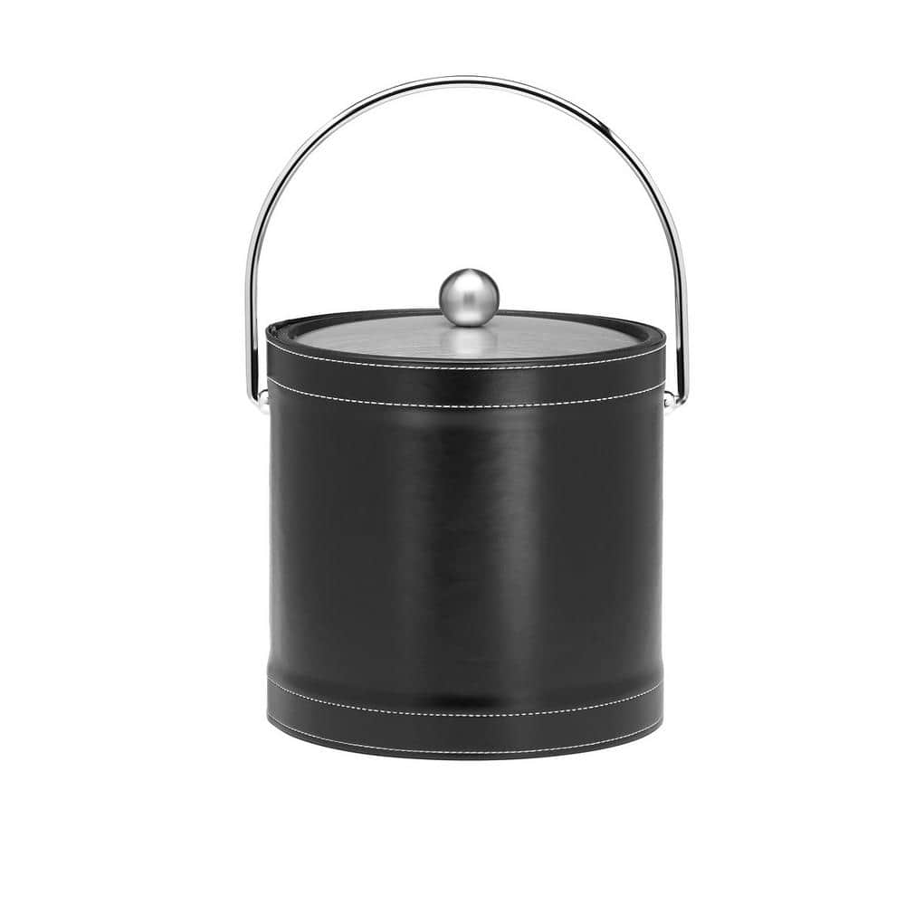 3 Qt. Stitched Black Ice Bucket with Bale Handle - Hercitys