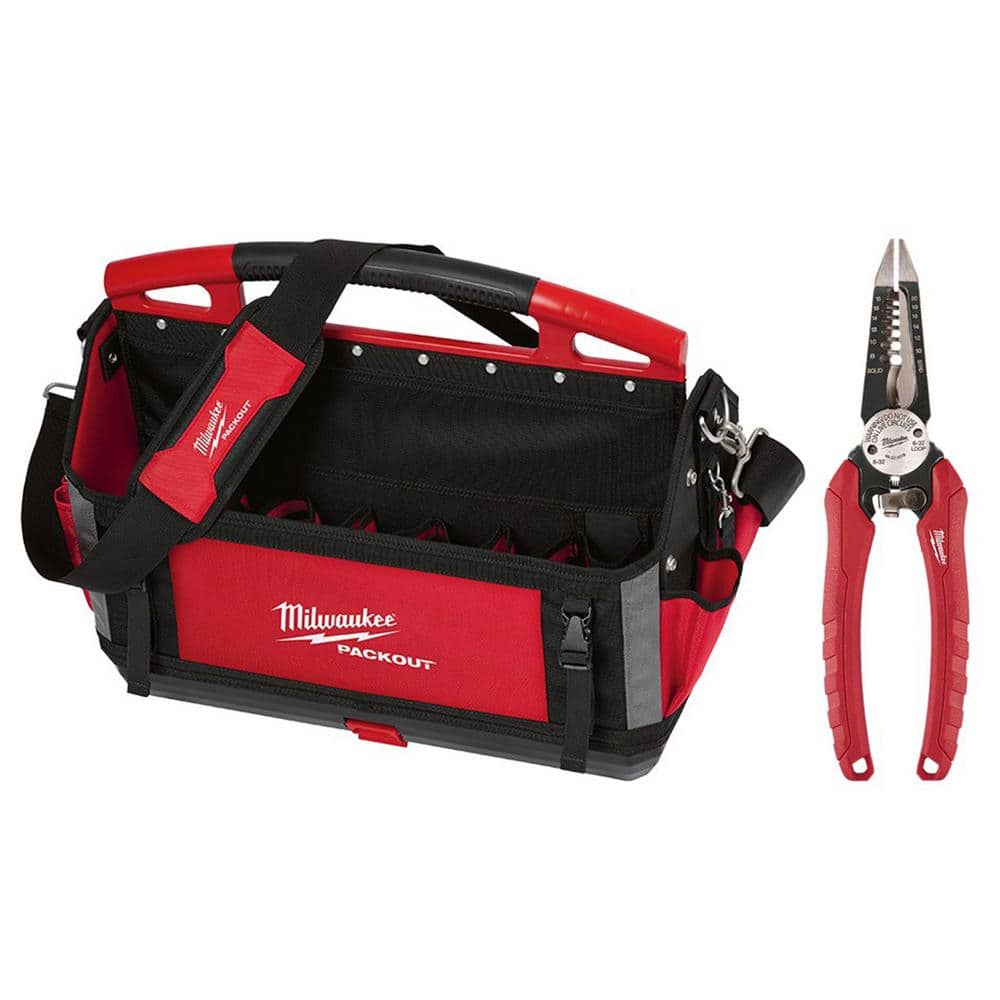 20 in. PACKOUT Tote with 6-in-1 Wire Stripper Pliers - Hercitys