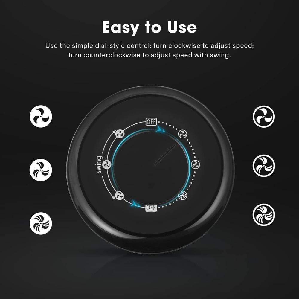 13 in. 3 fan speeds Tower Fan in Black with 70° Oscillation - Hercitys