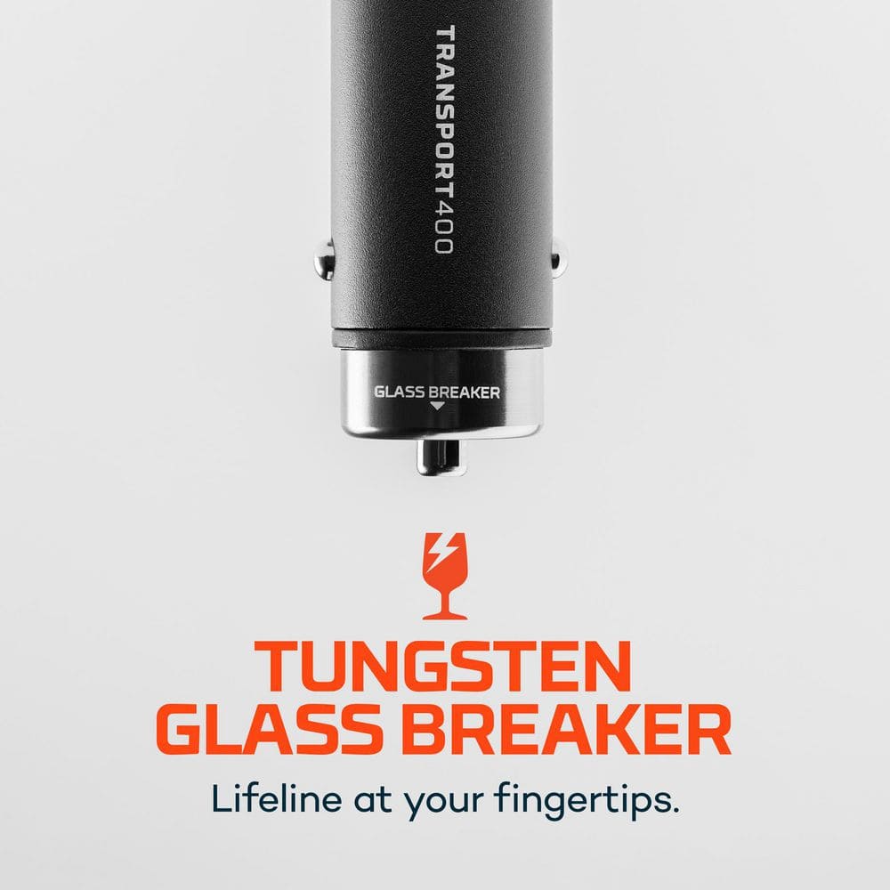 400-Lumens Tactical 12-Volt Charging Device and Flashlight with Glass Breaker - Hercitys