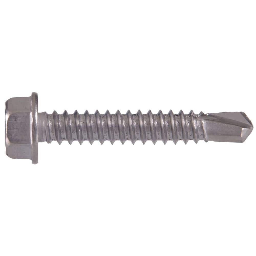1/4 in. x 1 in. External Hex Flange Hex-Head Self-Drilling Screws (25-Pack) - Hercitys